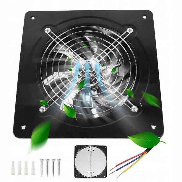 Nástěnný Koupelnový Kanálový Ventilátor 50 W 178 MM S Bezpečnostní Síťkou