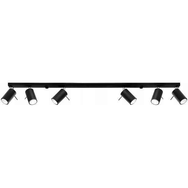 Sollux Lampa Ring 6L Černá Kov GU10 40W Stropní