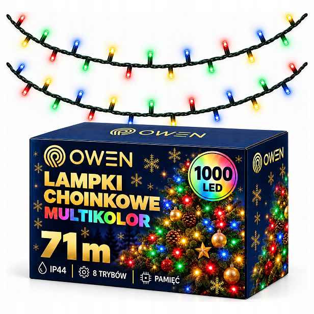 Vánoční Osvětlení Na Stromeček 1000 Led Barevné 71 m Indoor Outdoor 8 režimů Paměť