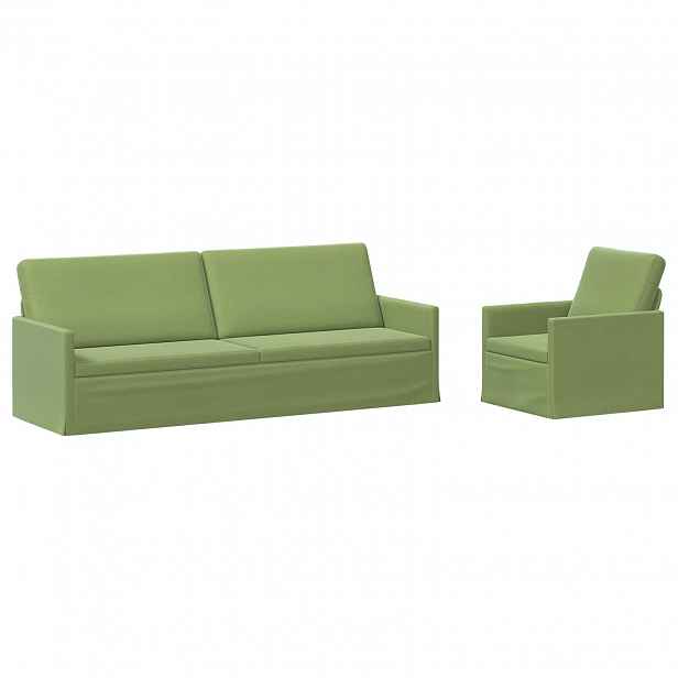 vidaXL Set pohovek 2 pcs Světlá zelená Samet