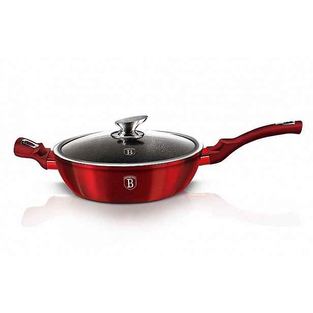 Berlingerhaus pánev hluboká s mramorovým povrchem a poklicí Burgundy Metallic Line BH-1261 32 cm