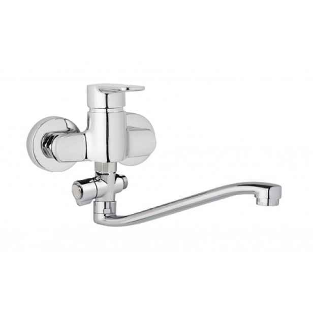 JB Sanitary MIRAM M103220 - Nástěnná umyvadlová a sprchová baterie MIRAM 100 mm; otočný přepínač; bez příslušenství; S ramínko 250 mm