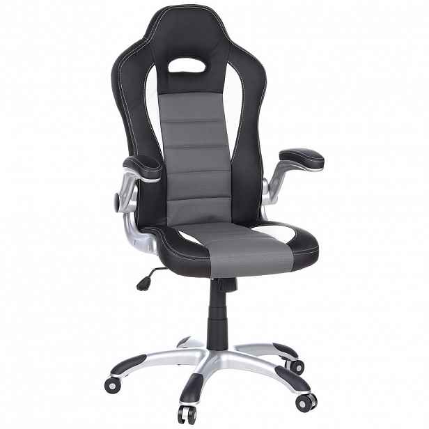 MID.YOU HERNÍ ŽIDLE, vzhled kůže, šedá, černá, bílá