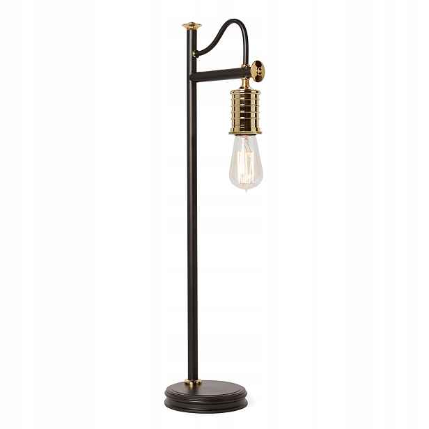 Retro stolní lampa černá, mosazná, vintage styl, 68 cm Elstead