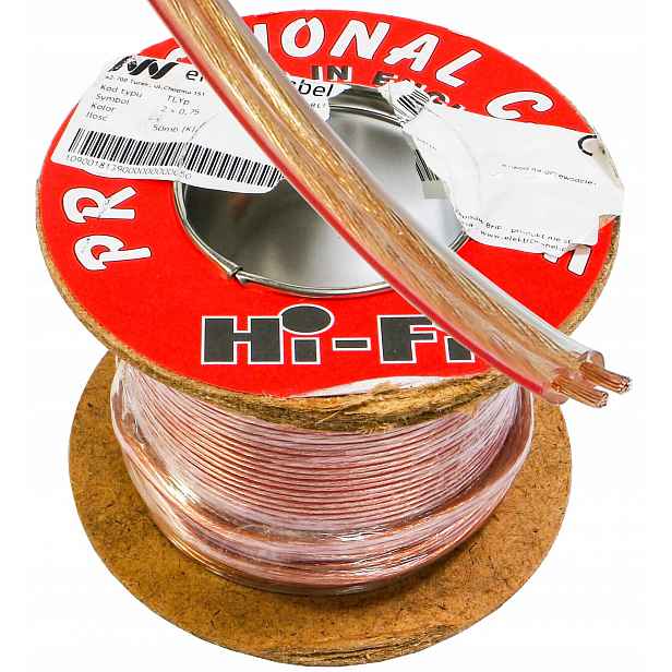 Tlgyp reproduktorový kabel 2x0,75 mm Cu měděný 50 m