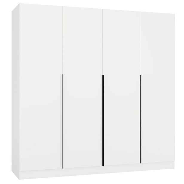 TP Living Šatní skříň Senso 4D 200 cm bílá/černá