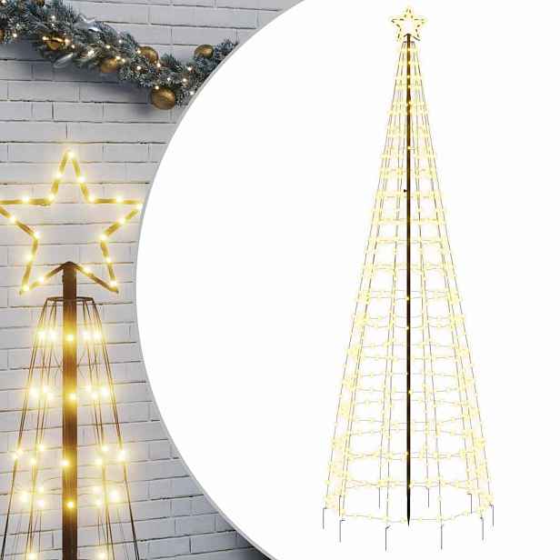 vidaXL LED vánoční stromek s hroty 570 teplých bílých LED 300 cm
