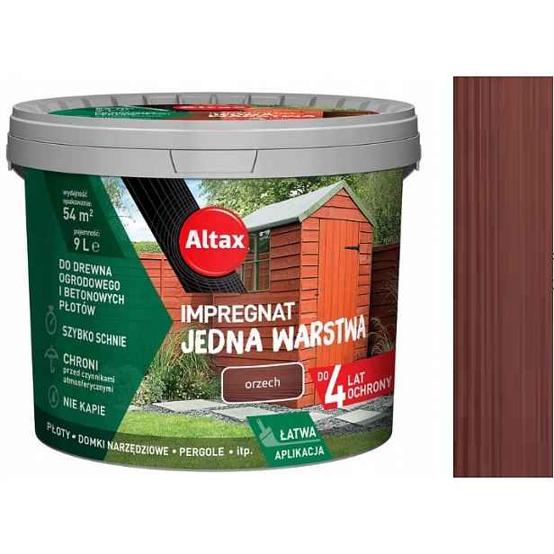 Altax Impregnační Přípravek Na Zahradní Dřevo 9 L Ořech