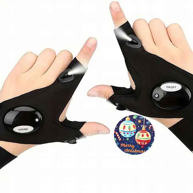 Dárek K Narozeninám Vánoce 2x Rukavice S Led Svítilnou Rukavice Baterie