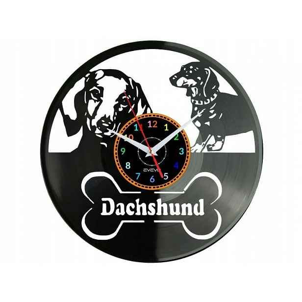Jezevčík Nástěnné hodiny Vinylová deska Moderní dekorativní jako Dárek