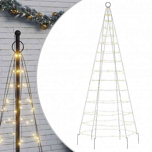 vidaXL LED vánoční stromek 200 teplých bílých LED diod 180cm