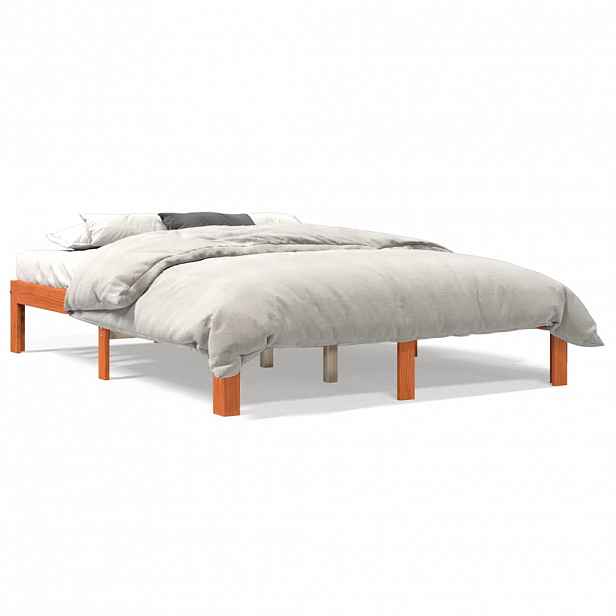 vidaXL Postel bez matrace voskově hnědá 140 x 190 cm masivní borovice