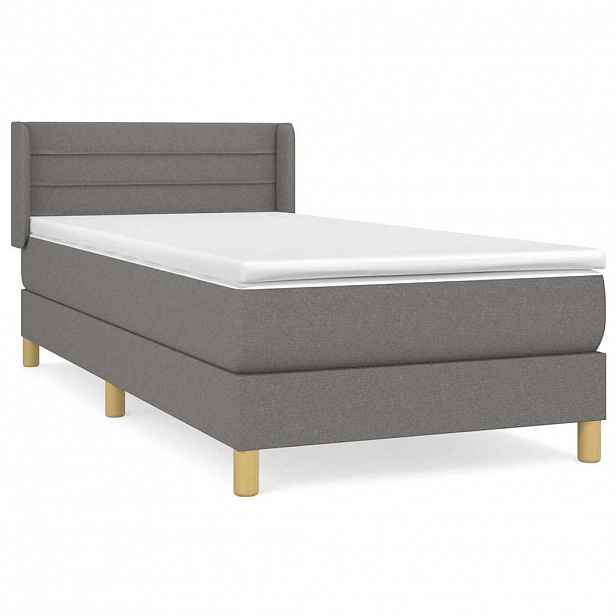 vidaXL Box spring postel s matrací světle šedý 100 x 200 cm textil