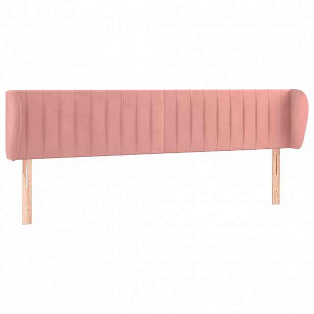 vidaXL Čelo postele typu ušák růžová 163x23x78/88 cm samet