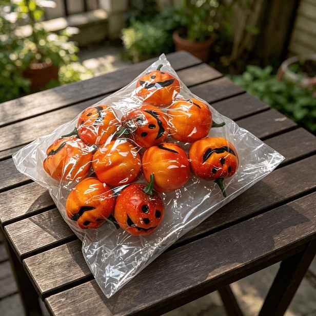 TEMU 10 ks Mini Zábavné Umělé Dýňové Ozdoby s Veselým Obličejem, Ideální pro Podzimní & Halloweenské Party Dekorace, Stolní Dekorace, Dekorace Domácí