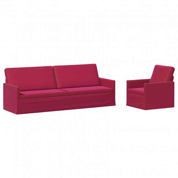 vidaXL Set pohovek 2 pcs Víno Červené Samet