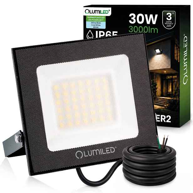 Led reflektor Halogen 30W 3000LM 6500K IP65 Venkovní reflektorová lampa