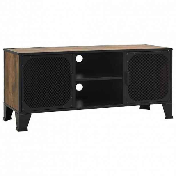 vidaXL TV skříňka rustikální hnědá 105 x 36 x 47 cm kov a MDF