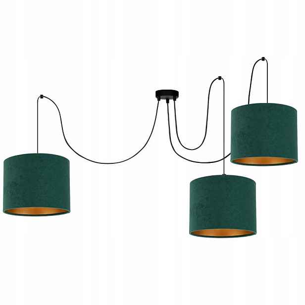 Závěsná Stropní Lampa Spider Semiš Zlatý Led Lustr E27 Polská