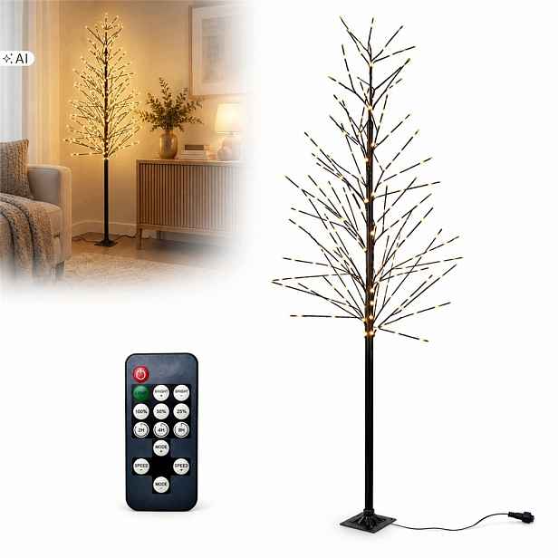 Vánoční Stromek 210 Bílý teplý Led s Časovačem 120 cm