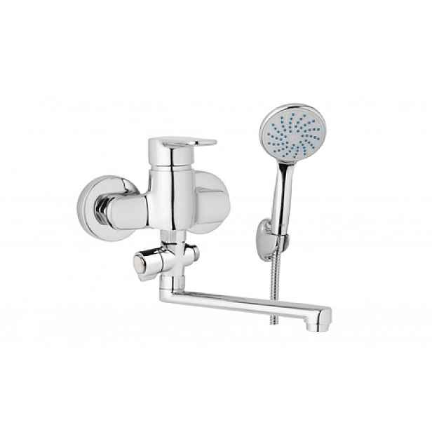 JB Sanitary MIRAM M103201 - Nástěnná umyvadlová a sprchová baterie MIRAM 100 mm; otočný přepínač; s příslušenstvím; ramínko 200 mm
