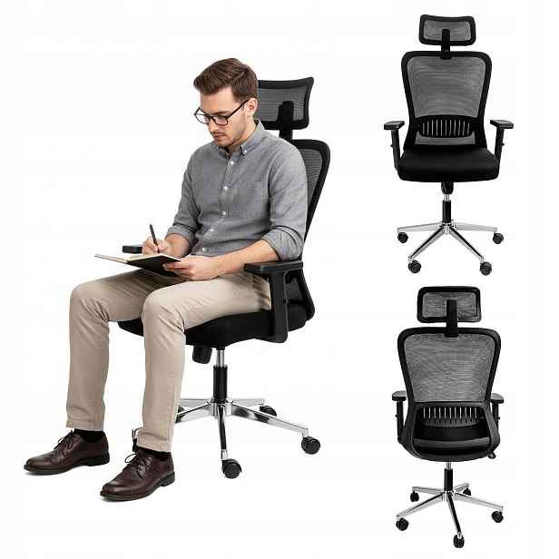Otočná kancelářská židle Furvero Norma Ergonomická nastavitelná černá