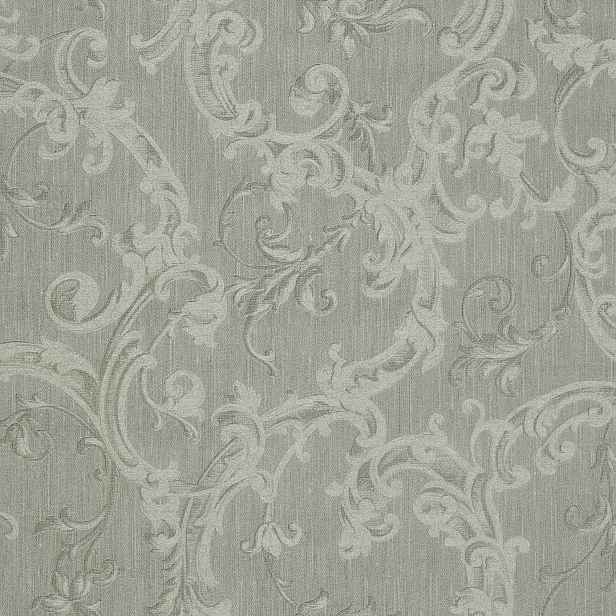 Tapeta s ornamenty olivově zelená vinylová na flizelině glamour tapety