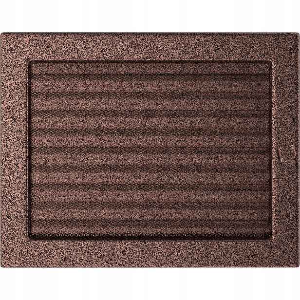 Ventilační mřížka do krbu 22x30 měděná s žaluzií