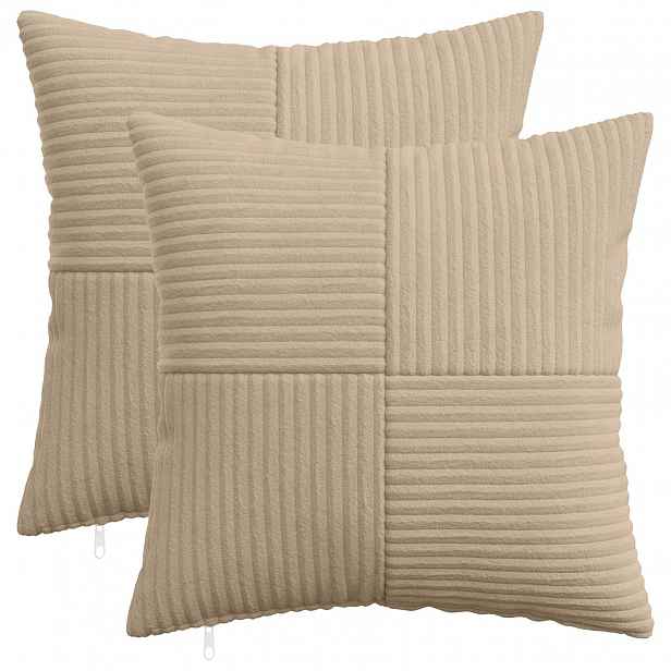 vidaXL Povlak na polštář 2 pcs ALMELO Taupe 40 x 40 cm manšestr