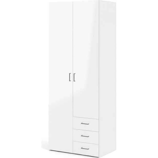 FALCO Šatní skříň Sida 77 cm bílý lesk
