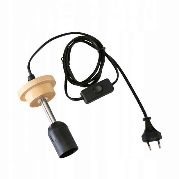 Kabel K Lampě vypínač závit 180 cm Černý