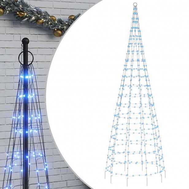 vidaXL LED vánoční stromek 550 modrých LED 300 cm