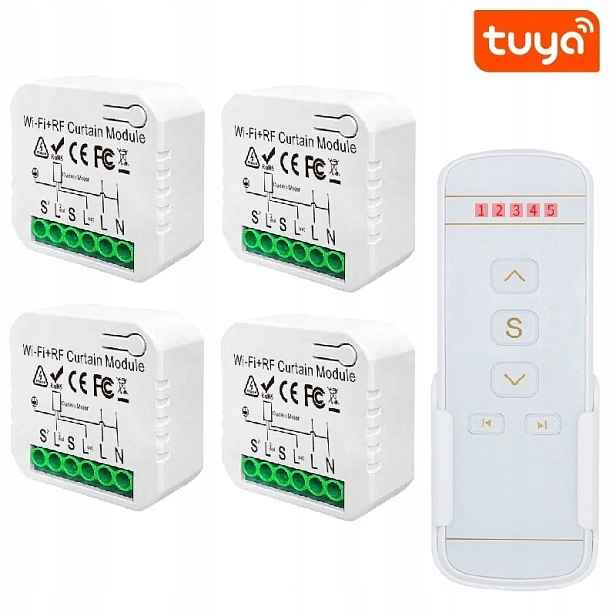 4x Ovladač Záclonových Rolet Wifi Tuya Smart 5KANÁLOVÝ Pilot