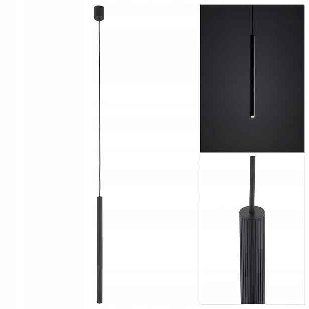 Černé závěsné osvětlení Ferro je výškově nastavitelné v jídelně Tk Lighting