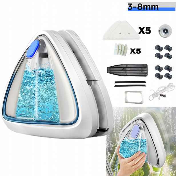 Magnetická oboustranná myčka oken se silikonovou stěrkou pro skla 3-8 mm