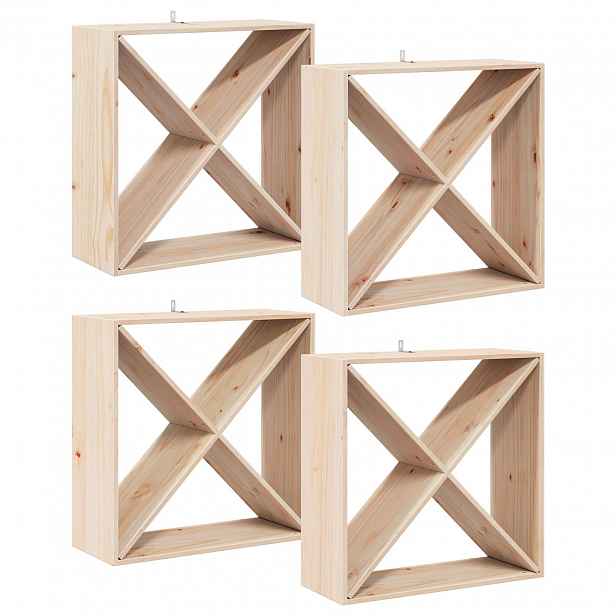 vidaXL Stojan na víno 4 ks Přírodní 62 x 25 x 62 cm