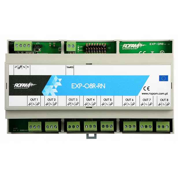 Expandér výstupů Din EXP-O8R-RN-D9M Ropam