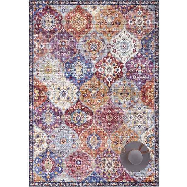 Koberec plochý tkaný do obývacího pokoje 80x150 cm, orientální vícebarevný vzor