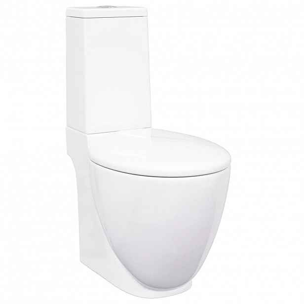 vidaXL Keramické WC zadní odpad bílé