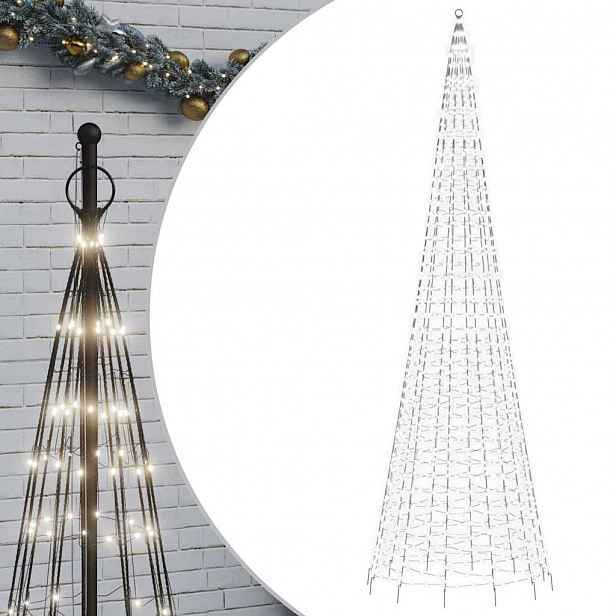 vidaXL LED vánoční stromek 1534 studených bílých LED 500 cm