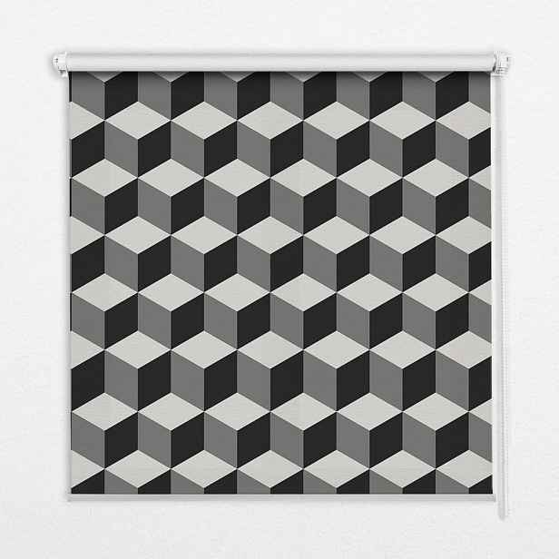 TULUP VNITŘNÍ roleta - okenní roleta - roleta - 60x140 cm - 3D kostky