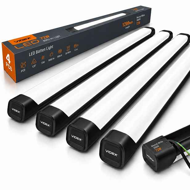 4x Led stropní svítidlo Hermetické svítidlo do garáže Dílna 72W 5000K 120cm