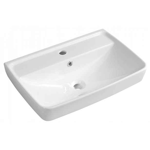Aqualine - Umyvadlo 60x40 cm, s přepadem, otvor pro baterii, bílá TU0351
