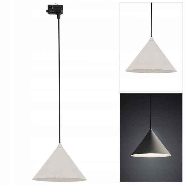 Černá závěsná lampa Tracer Cono industriální v galerii umění Tk Lighting