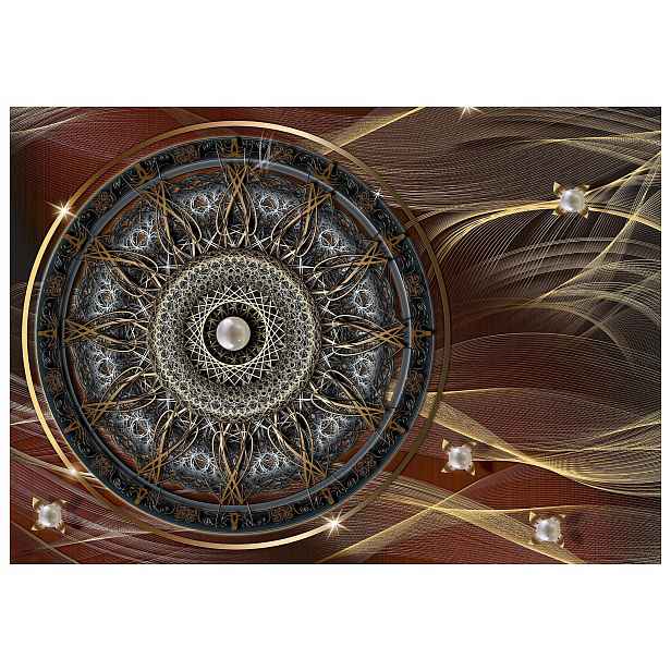 Fototapeta Mandala zlato stříbro abstrakce luxus vinyl 520x318 perla lepidlo
