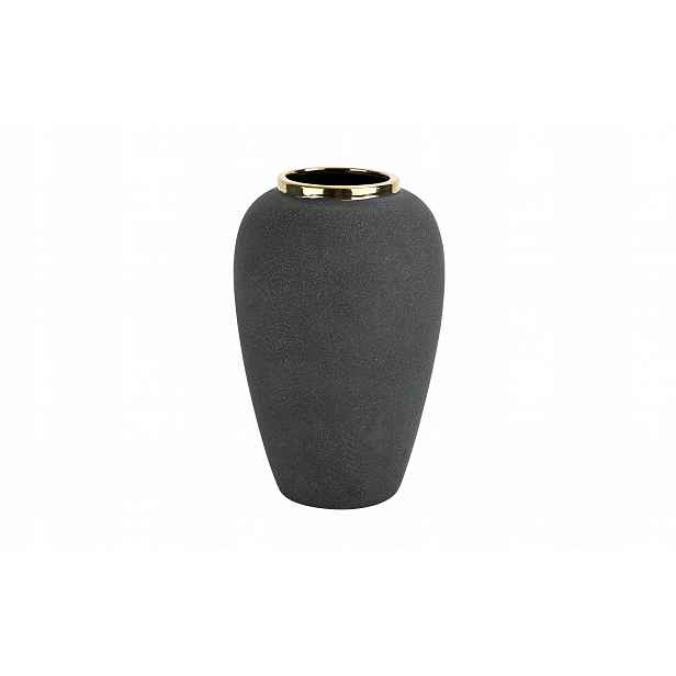 Keramická váza 30 cm šedo-zlatá 179098, matná, elegantní dekorace