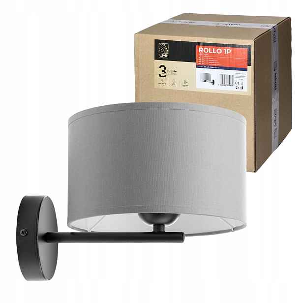 Nástěnné svítidlo Orno Rollo AD-LD-6341GE27T, E27, 60W, šedá
