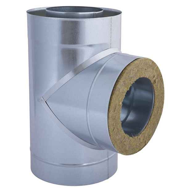 T-rozdělovač izolovaný, vnější průměr 150 mm, vnější průměr 250 mm, dvoustěnný pozink