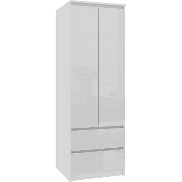 Ak furniture Šatní skříň Star 60 cm bílá lesk