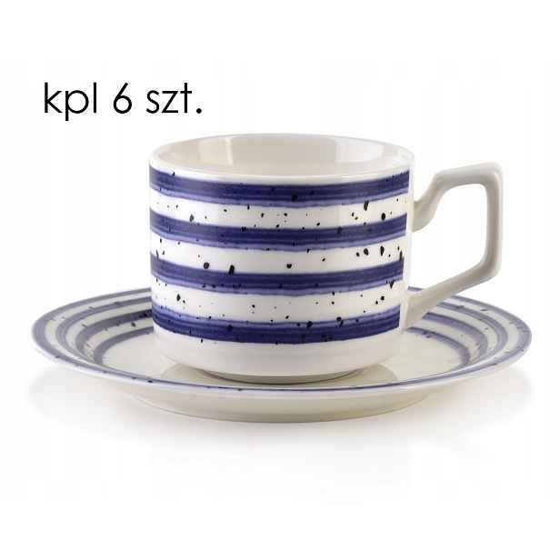 Porcelánové šálky 210 ml 6 ks s podšálky na kávu a čaj